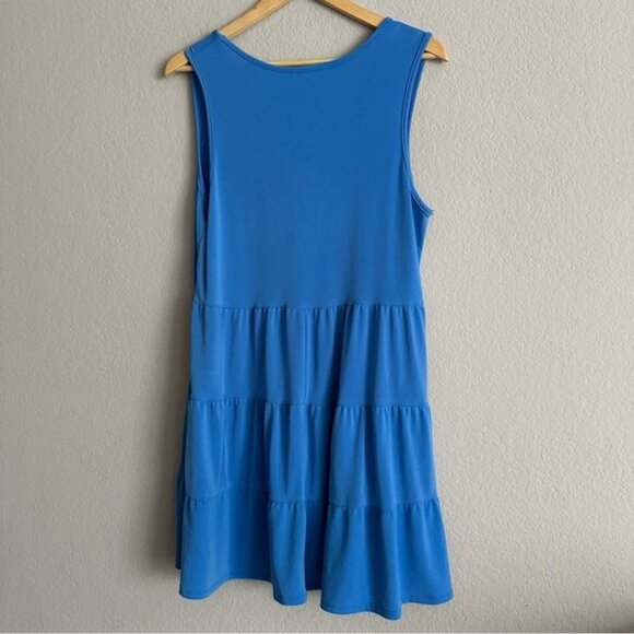 Green Envelope Blue Sleeveless Tiered Dress Size XL - Picture 3 of 12